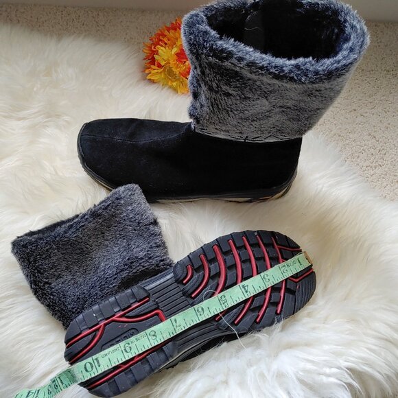 Black Real Fur Suede Side Zipper Winter Boots (38 EU) - Picture 16 of 16